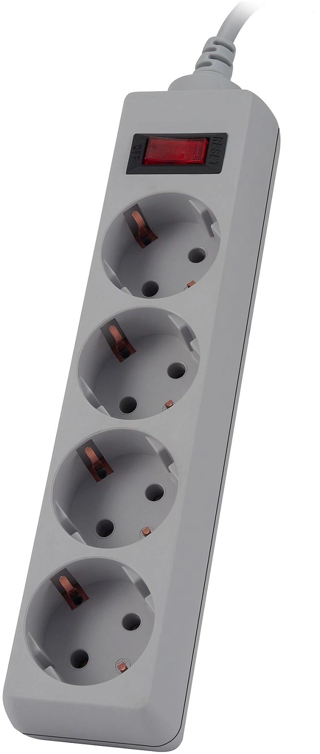 Сетевой фильтр Buro 400SL-1-G 1.5м (4 розетки) серый (пакет ПЭ)