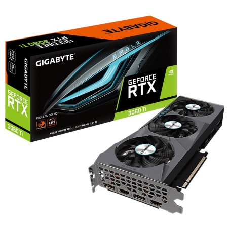 Видеокарта GIGABYTE RTX3060Ti EAGLE OC D6X 8G//RTX3060Ti, HDMI*2, DP*2, 8G,D6X