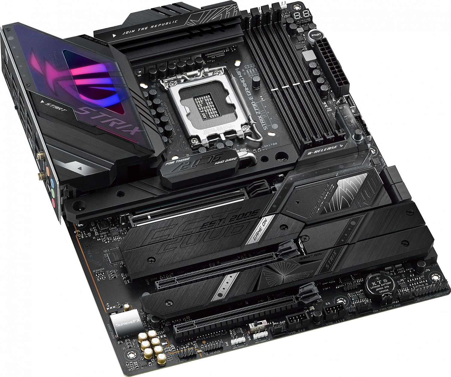 Материнская плата ASUS ROG STRIX Z790-E GAMING WIFI, LGA1700, Z790, 4*DDR5, DP+HDMI, 4xSATA3 + RAID, M2, Audio, 2,5Gb LAN, USB 3.2, USB 2.0, ATX; 90MB1CL0-M0EAY0