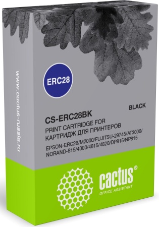 Картридж матричный Cactus CS-ERC28BK ERC28 черный для Epson ERC28/M2000/FUJITSU-29745/AT3000/NORAND-815/4000/4815/4820/DP815/NP815