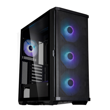 Корпус ZALMAN Z10 PLUS, ATX, BLACK, WINDOW, 2x3.5", 2x2.5", 2xUSB3.0, 1xUSB 3.1 Type-C, FRONT 3x140mm ARGB, REAR 1x120mm ARGB