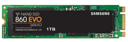 M.2 2280 1TB Samsung 860 EVO Client SSD MZ-N6E1T0BW SATA 6Gb/s, 550/520, IOPS 97/88K, MTBF 1.5M, 3D MZ-N6E1T0BW NAND TLC, 1024MB, 600TBW, RTL (068714)