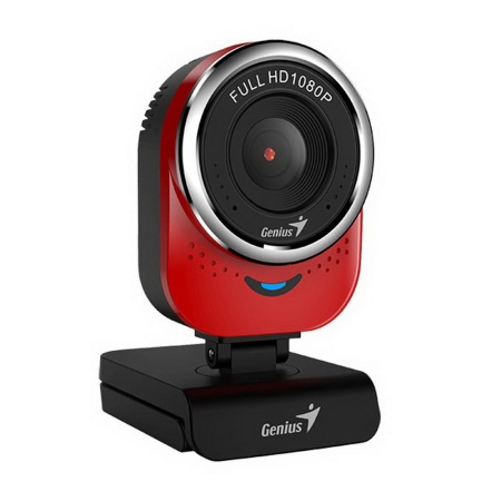 Веб-камера Genius QCam 6000 Red (32200002401) красная, 2Mp, FHD 1080p@30fps, угол обзора 90°, поворотная 360°, универсальный держатель, USB2.0, кабель 1.5м