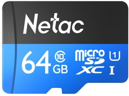 Флеш карта microSDXC Netac 64GB NT02P500STN-064G-R P500 + adapter