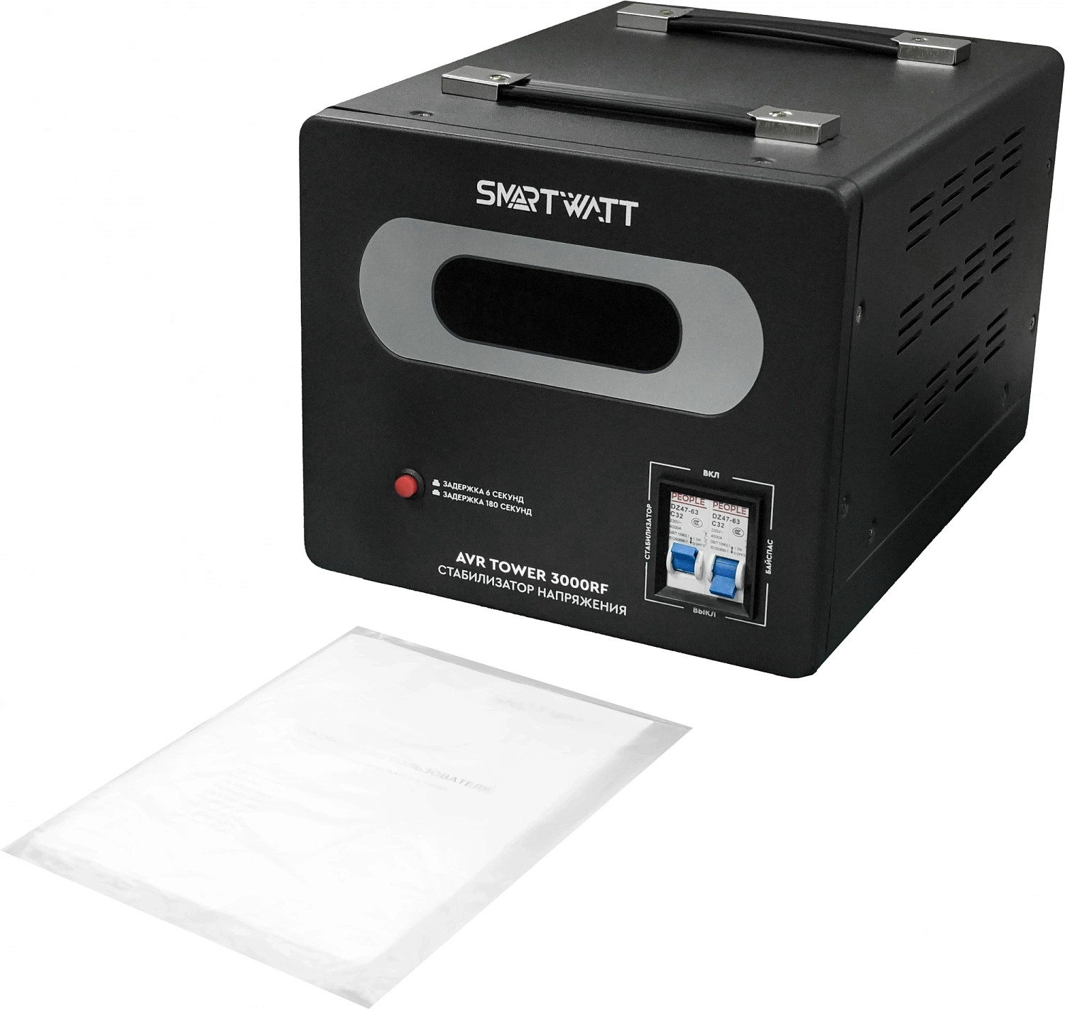 Стабилизатор напряжения Smartwatt AVR Tower 3000RF 3000ВА черный