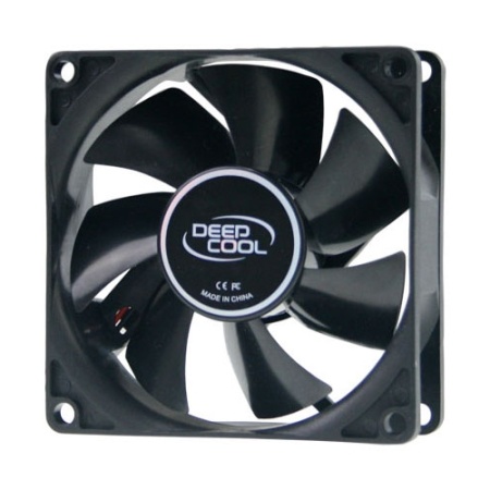 Вентилятор для корпуса DEEPCOOL Xfan80 80x80x25мм (240шт./кор, пит. от БП, черный, 1800об/мин)  Color BOX (существенное повреждение коробки)