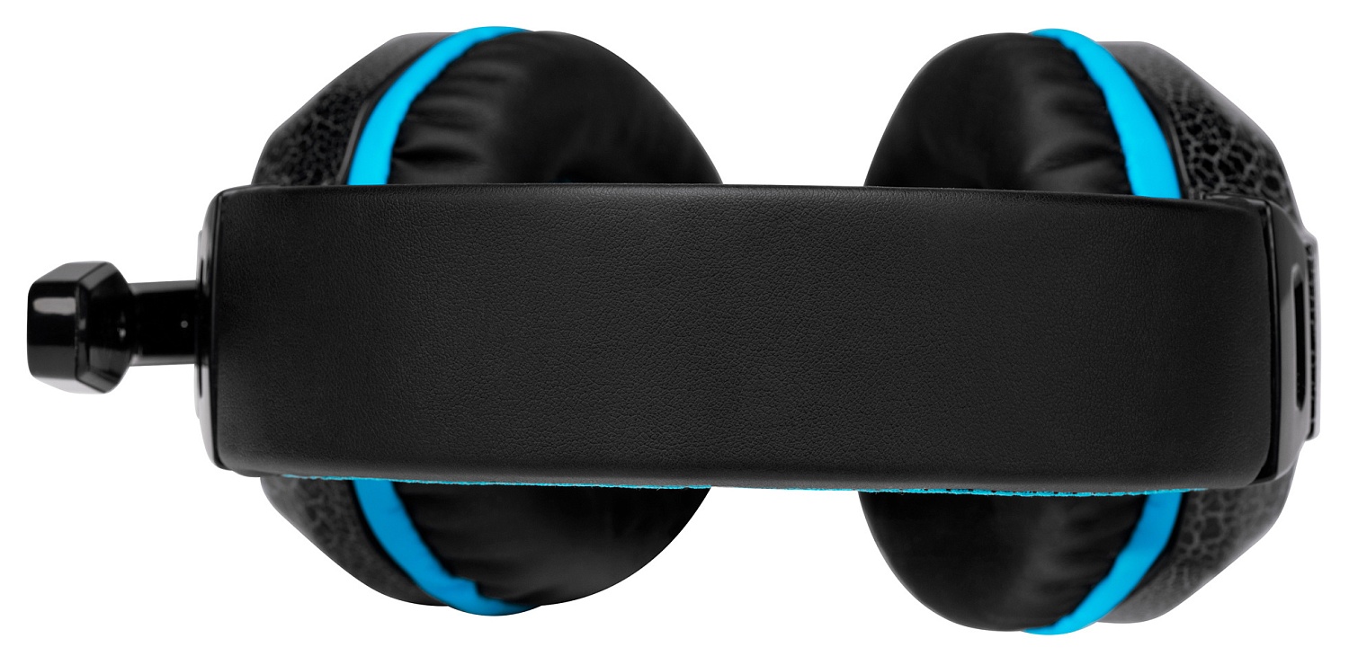 Наушники с микрофоном Оклик HS-L400G ZEUS черный/синий 2.2м мониторные оголовье (359480)