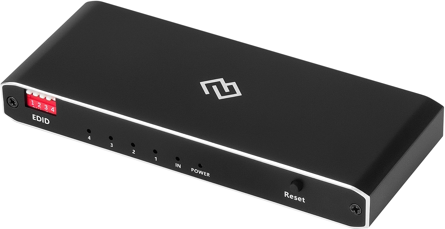 Сплиттер аудио-видео Digma DHSP-v2x4 HDMI (f)/4xHDMI (f) черный