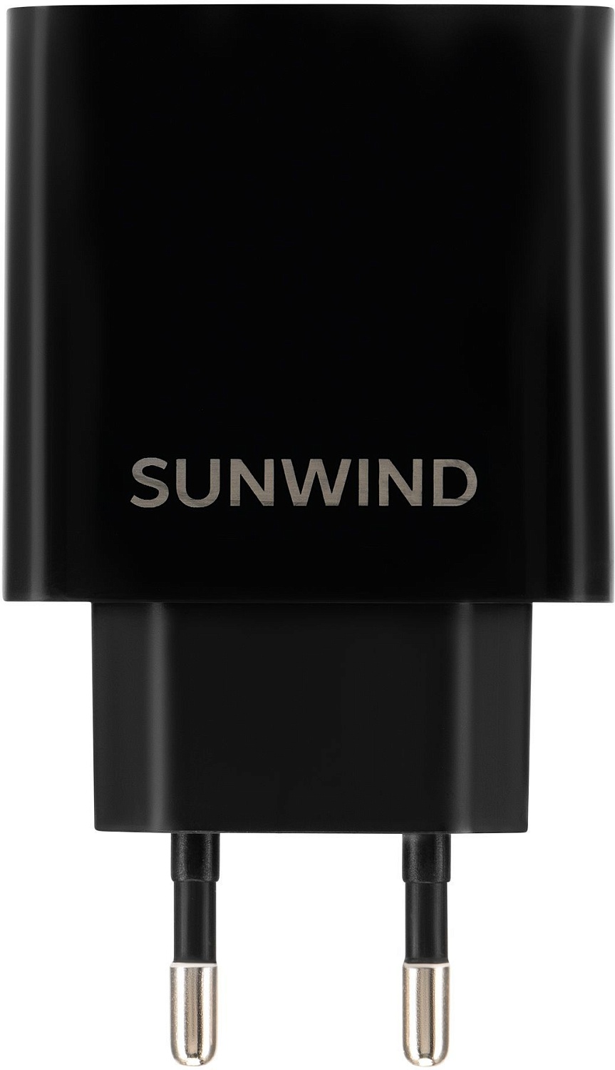 Сетевое зар./устр. SunWind SWWB3 30W 3A (PD+QC) USB/USB Type-C универсальное черный (SWWB3H1100BK)