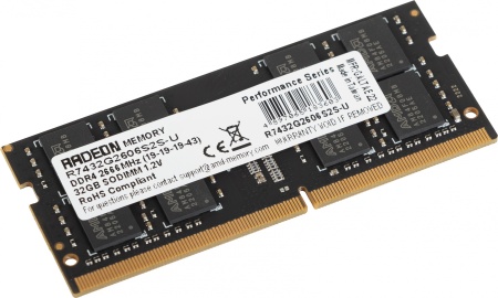 Память DDR4 32Gb 2666MHz AMD R7432G2606S2S-U Radeon R7 Performance Series RTL PC4-21300 CL19 SO-DIMM 260-pin 1.2В Ret