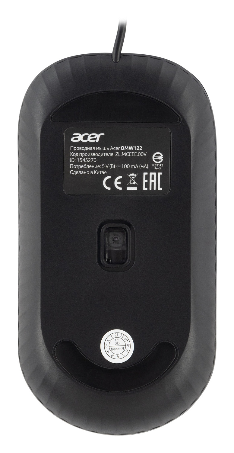 Мышь Acer OMW122 черный оптическая (1200dpi) USB (3but) Мышь Acer OMW122 черный оптическая (1200dpi) USB (3but)