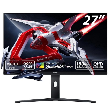 Монитор 27" Xiaomi Mini LED Gaming Monitor G Pro 27i Black-White (Fast IPS, 2560x1440, HDMI+HDMI+DP+DP, 1 ms, 178°/178°, 600 cd/m, 1000:1, 180Hz) (ELA5585EU)