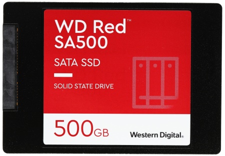 2.5" 500GB WD Red SA500 Client SSD WDS500G1R0A SATA 6Gb/s, 560/530, IOPS 95/85K, MTBF 2M, 3D TLC, 350TBW, NAS, Retail (872346)