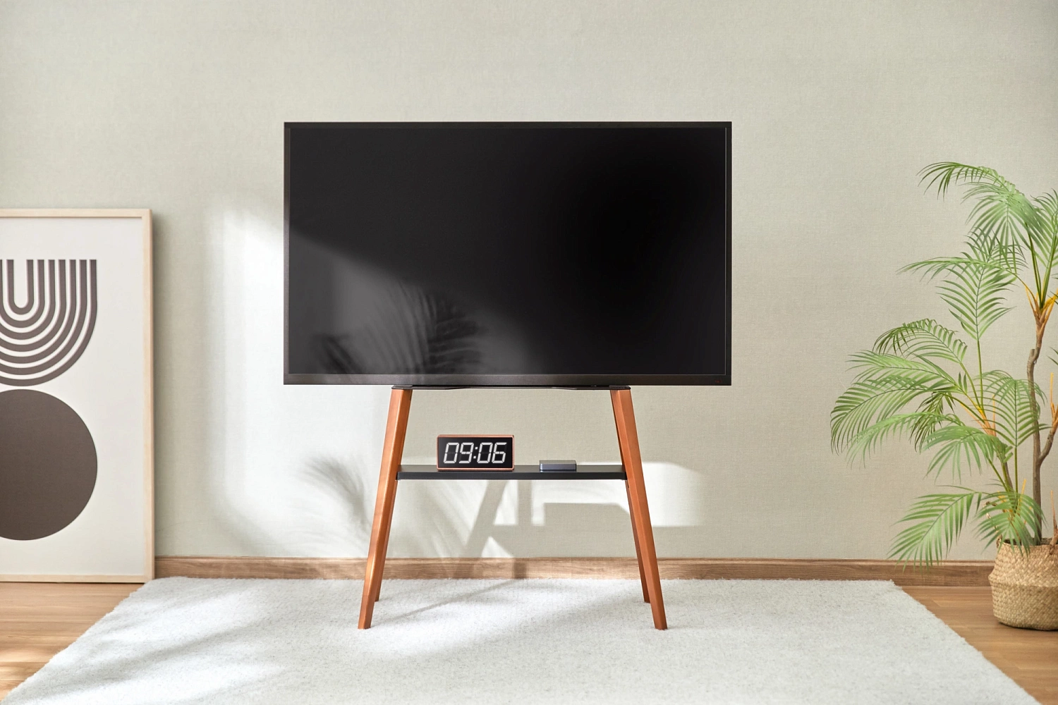 Подставка для телевизора Cactus CS-ST3645BKWN черный/орех 43"-65" макс.40кг напольный