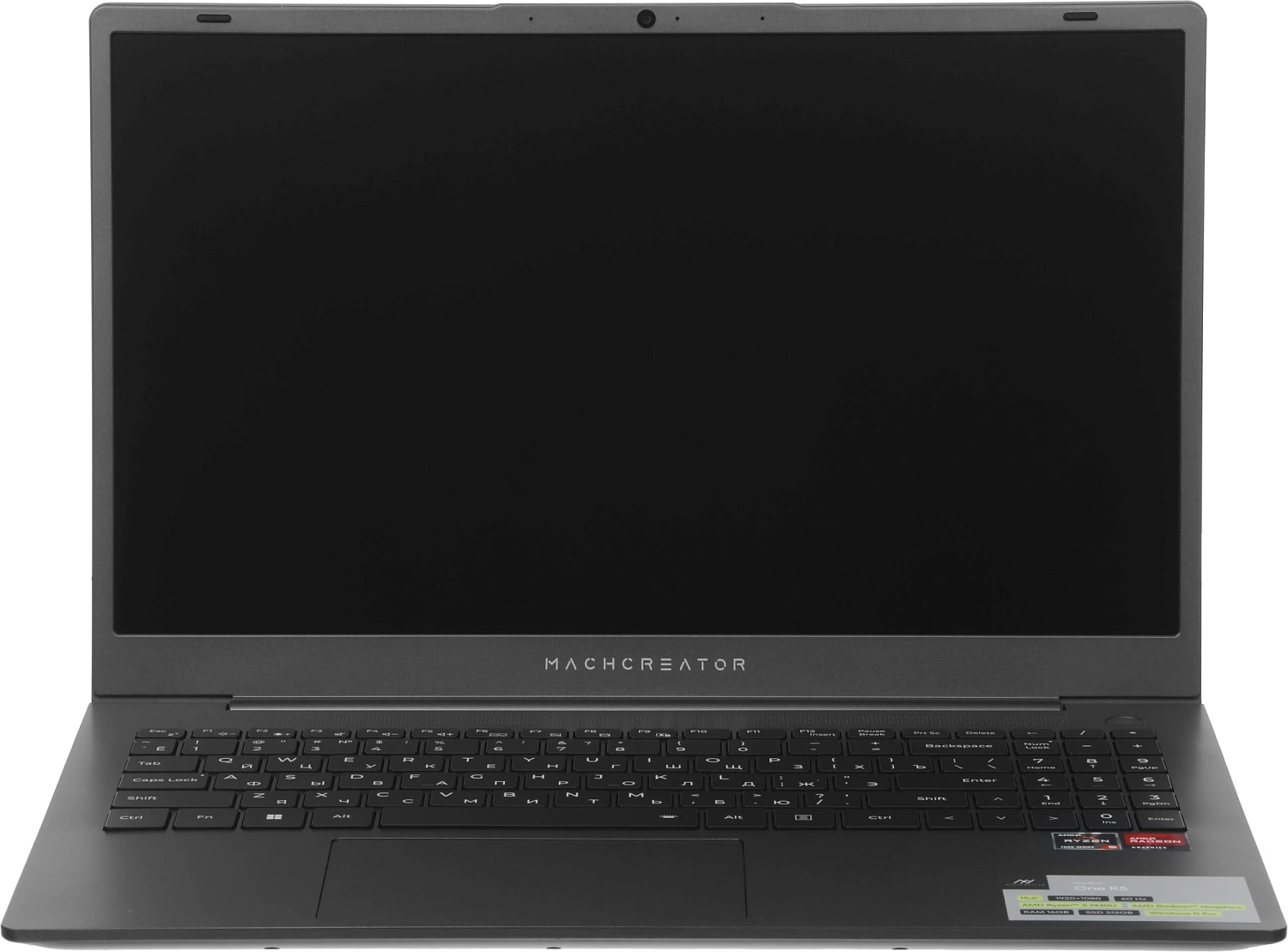 Ноутбук Machcreator One R5 Ryzen 5 7430U 16Gb SSD512Gb AMD Radeon Graphics 15.6" IPS FHD (1920x1080) Windows 11 Pro grey WiFi BT Cam 4825mAh (JJ00GB00GRU)