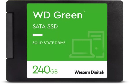 Твердотельный накопитель Western Digital SSD GREEN 240Gb SATA-III 2,5”/7мм WDS240G3G0A (аналог WDS240G2G0A), 1 year