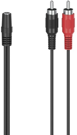 Адаптер Hama H-205186 mini-Jack 3.5 (f) 2xRCA (m) 0.1м (00205186) черный