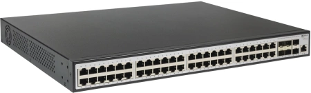 Коммутатор ORIGO Управляемый L3 PoE-коммутатор, 48x1000Base-T PoE, 6x10GBase-X SFP+, PoE-бюджет 370 Вт, консольный порт RJ-45, комплект для установки в 19" стойку