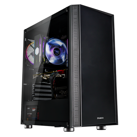 Корпус ZALMAN R2, ATX, BLACK, WINDOW, 2x3.5", 2x2.5", 2xUSB2.0, 1xUSB3.0, RGB FAN CONTROLLER, REAR 1x120mm RGB (незначительное повреждение коробки)