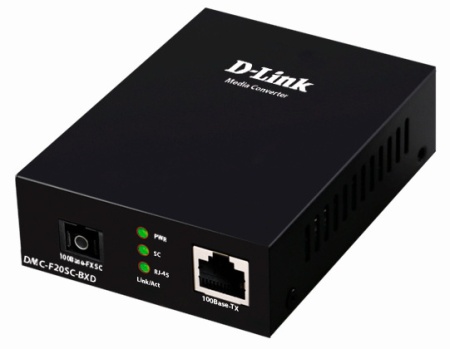 Медиаконвертер D-Link DMC-F20SC-BXD Twisted-pair to FE Single-mode Fiber 20km LC TX 1550nm RX