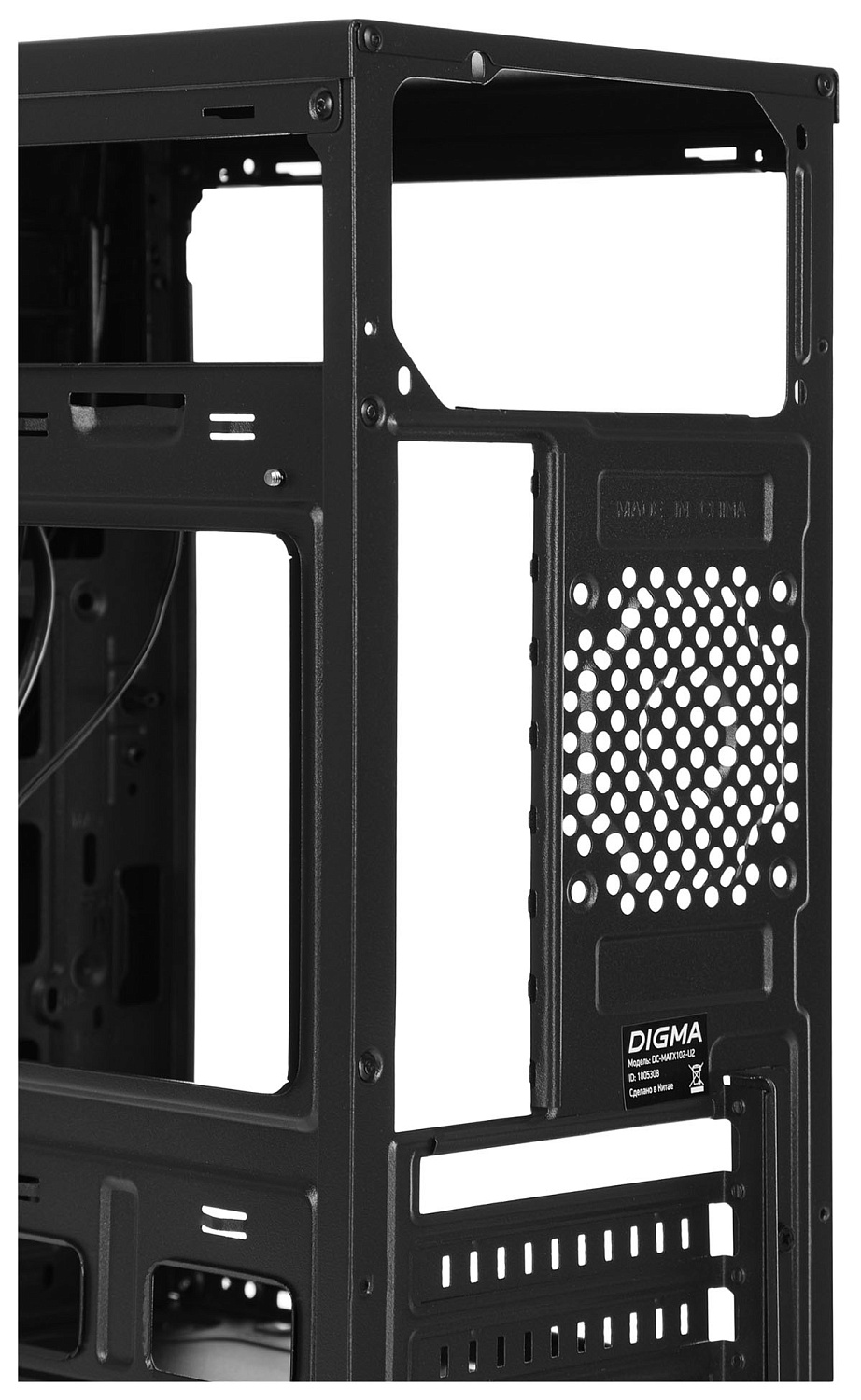 Корпус Digma DC-MATX102-U2 черный без БП mATX 1x80mm 2x120mm 2xUSB2.0 audio