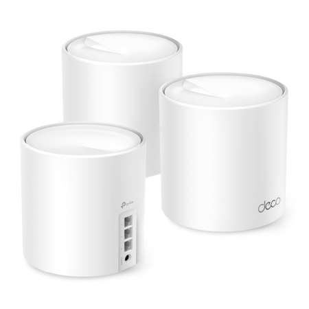 TP-Link Deco X50(3-pack), AX3000 Домашняя Mesh Wi-Fi 6 система, 3 устройства, до 574 Мбит/с на 2,4 ГГц + до 2402 Мбит/с на 5 ГГц, 2 встр. антенны, 3 гиг. порта (WAN/LAN)