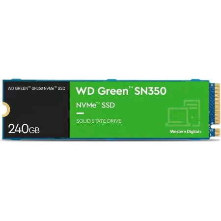 Твердотельный накопитель SSD Western Digital M.2 2280 240GB WD Green Client SSD WDS240G2G0C PCIe 3.0 x4 6Gb/s, 2400/900, 3D TLC, 40TBW, (actual)