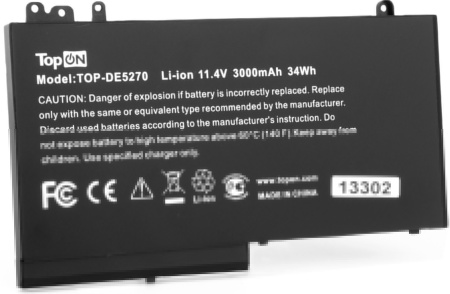 Батарея для ноутбука TopON TOP-DE5270 11.4V 3000mAh литиево-ионная (103284)