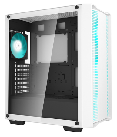 Корпус Deepcool CC560 WH V2 без БП, боковое окно (закаленное стекло), 3x120мм LED вентилятор спереди и 1x120мм LED вентилятор сзади, белый, ATX