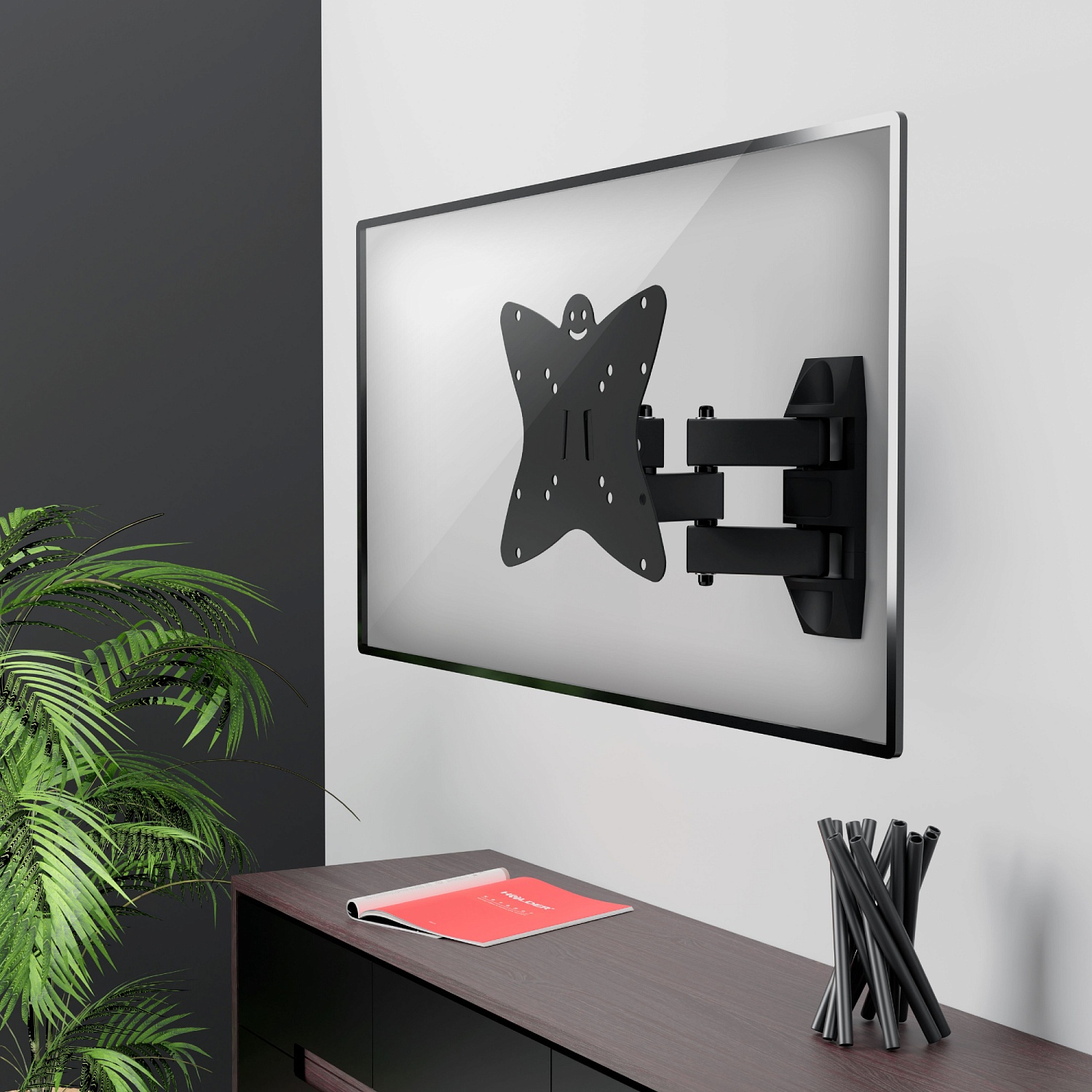 Кронштейн для телевизора Holder LCDS-5038 металлик 20"-37" макс.30кг настенный поворот и наклон