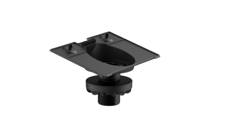 Крепление Logitech Riser Mount for Tap настольное с высоким профилем для Logitech Tap: угол наклона 30°, поворот на 180°, толщина стола 20–50 мм диаметр крепежного отверстия 51–89 мм (узел вертикального крепления, разъем типа тюльпан, документация)
