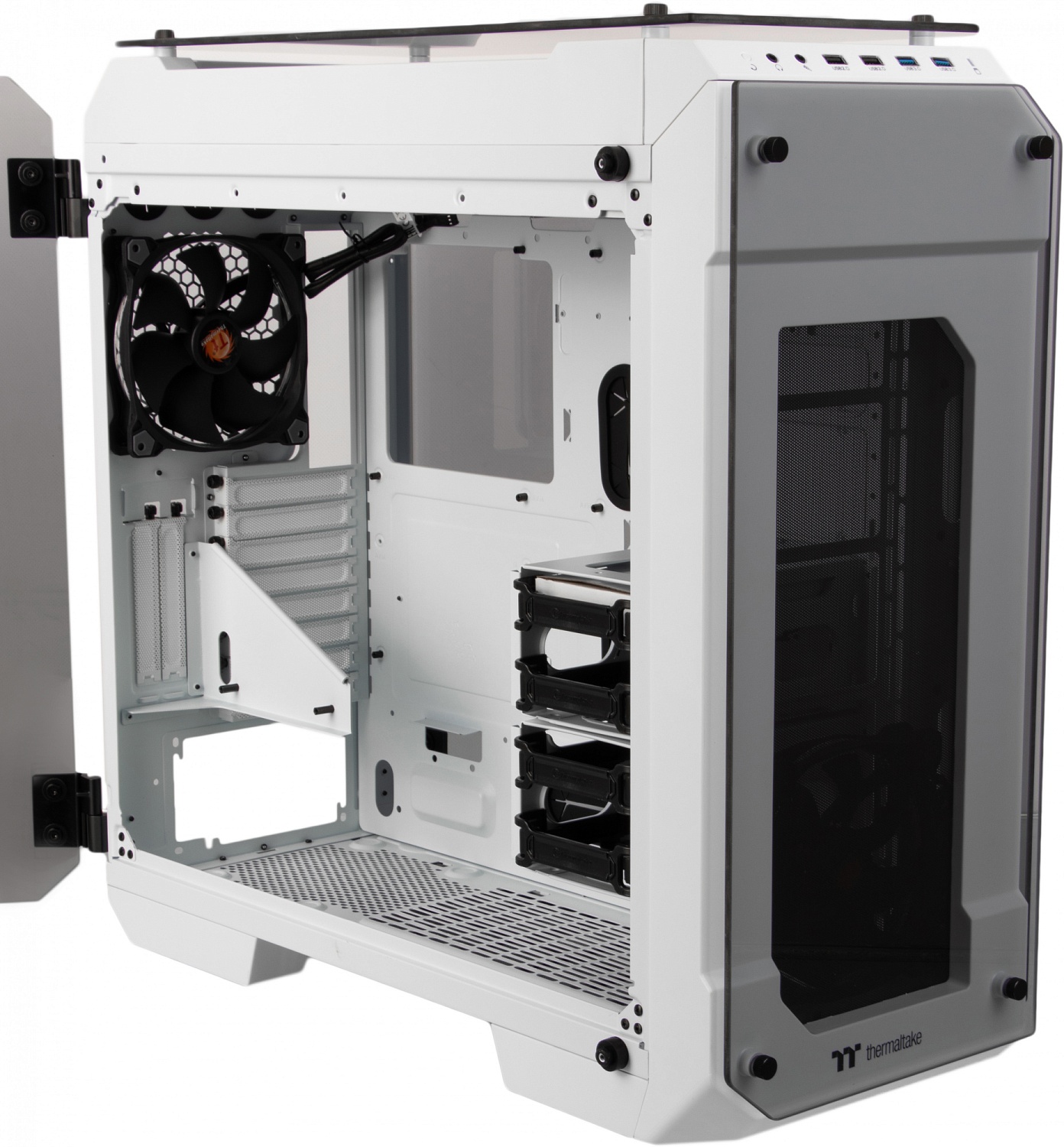 Корпус Thermaltake View 71 TG Snow белый без БП ATX 2x140mm 2xUSB2.0 2xUSB3.0 audio bott PSU