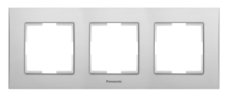 Рамка Panasonic Karre Plus WKTF08033AS-RU 3x горизонтальный монтаж металл серебристый (упак.:1шт)
