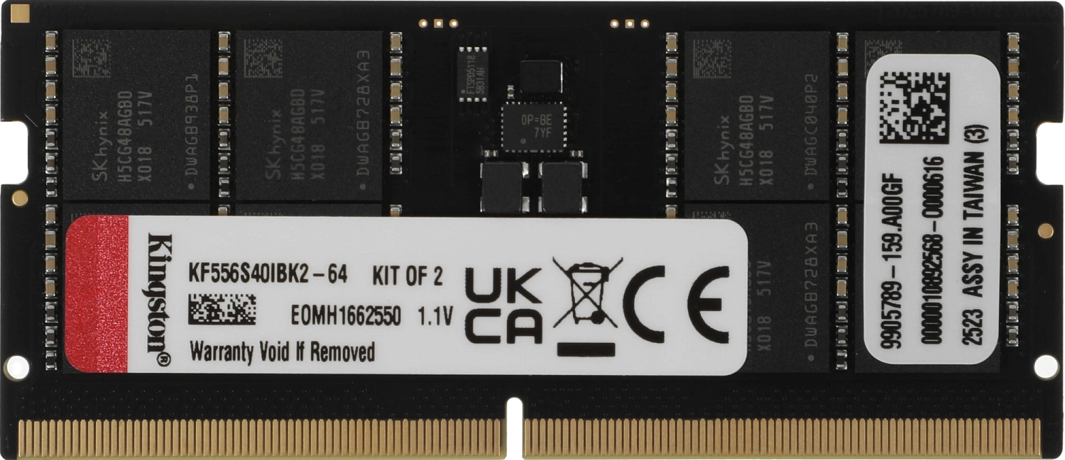Память DDR5 2x32GB 5600MHz Kingston KF556S40IBK2-64 Fury Impact RTL PC5-44800 CL40 SO-DIMM 262-pin 1.1В dual rank Ret