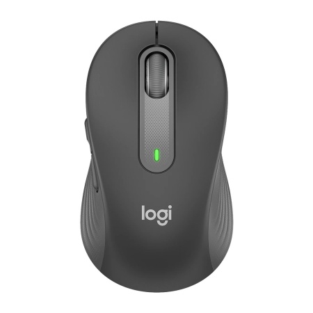 Мышь беспроводная Logitech M650 Signature Graphite темно-серая, 400-4000 dpi, Bluetooth + 2.4G, 5 кнопок, АА-батарейка, полноразмерная, правый хват