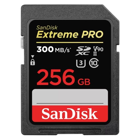 Карта памяти SanDisk Extreme PRO 256GB SDXC Memory Card up to 300MB/s, UHS-II, Class 10, U3, V90