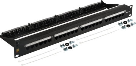 Патч-панель Lanmaster LAN-PPN24U6 19" 1U 24xRJ45 кат.6 UTP