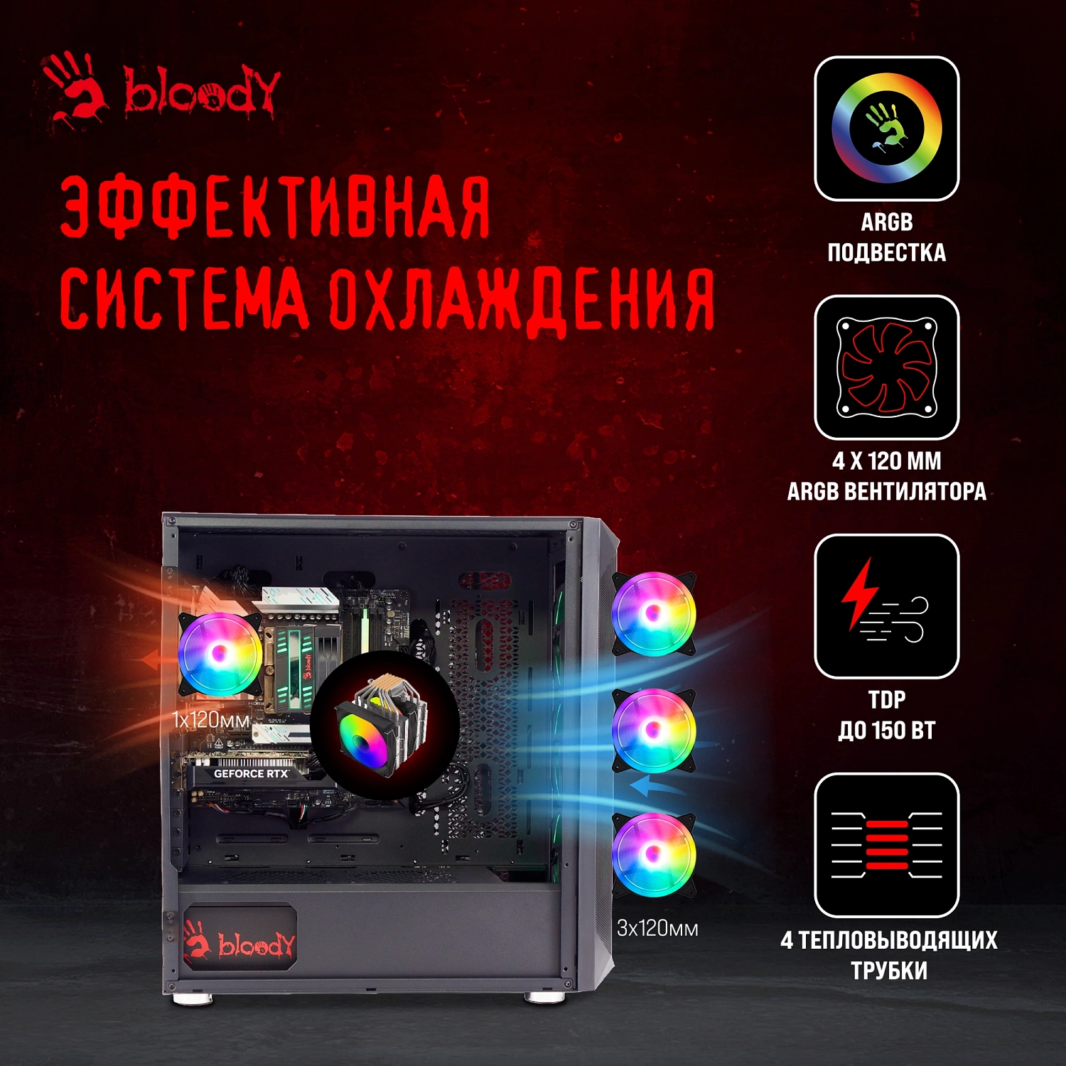 ПК Bloody BD-PC RB65C2 MT Ryzen 5 7500F (3.7) 32Gb SSD1Tb RTX4060 8Gb Windows 11 Home 64 GbitEth 650W черный (2086014)