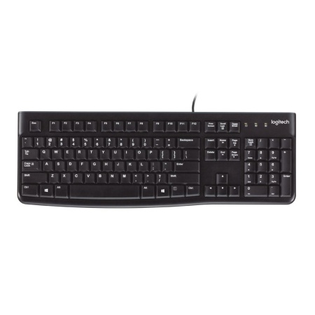 Клавиатура Logitech K120 |920-002506| черная, офисная, 104 клавиши, защита от воды, USB 1.5м, RTL