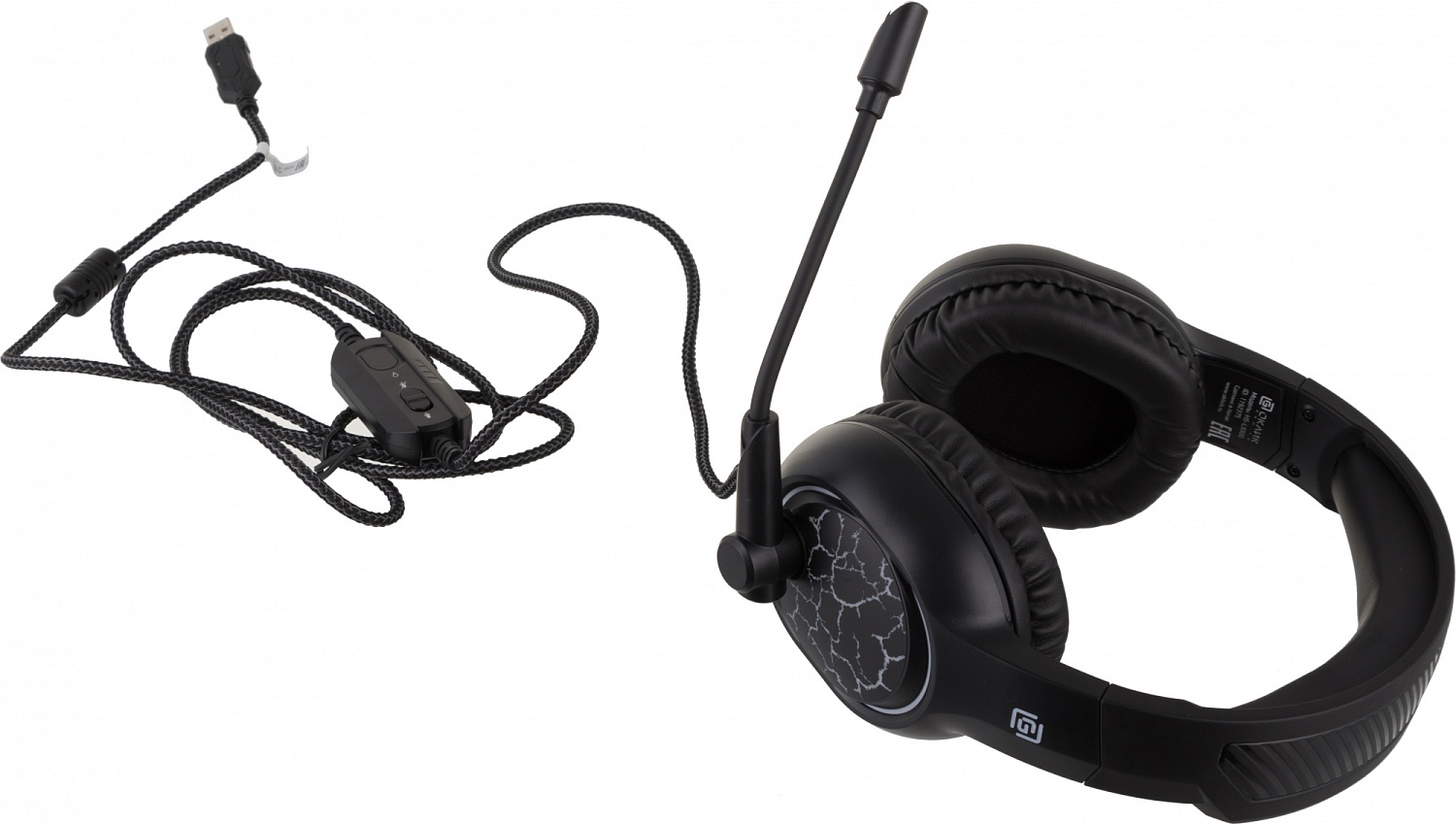 Наушники с микрофоном Оклик HS-L930G SNORTER черный 2.1м мониторные USB оголовье (1192375)