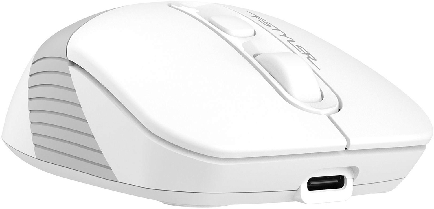 Мышь A4Tech Fstyler FB10CS белый/серый оптическая (2000dpi) silent беспроводная BT/Radio USB (4but)