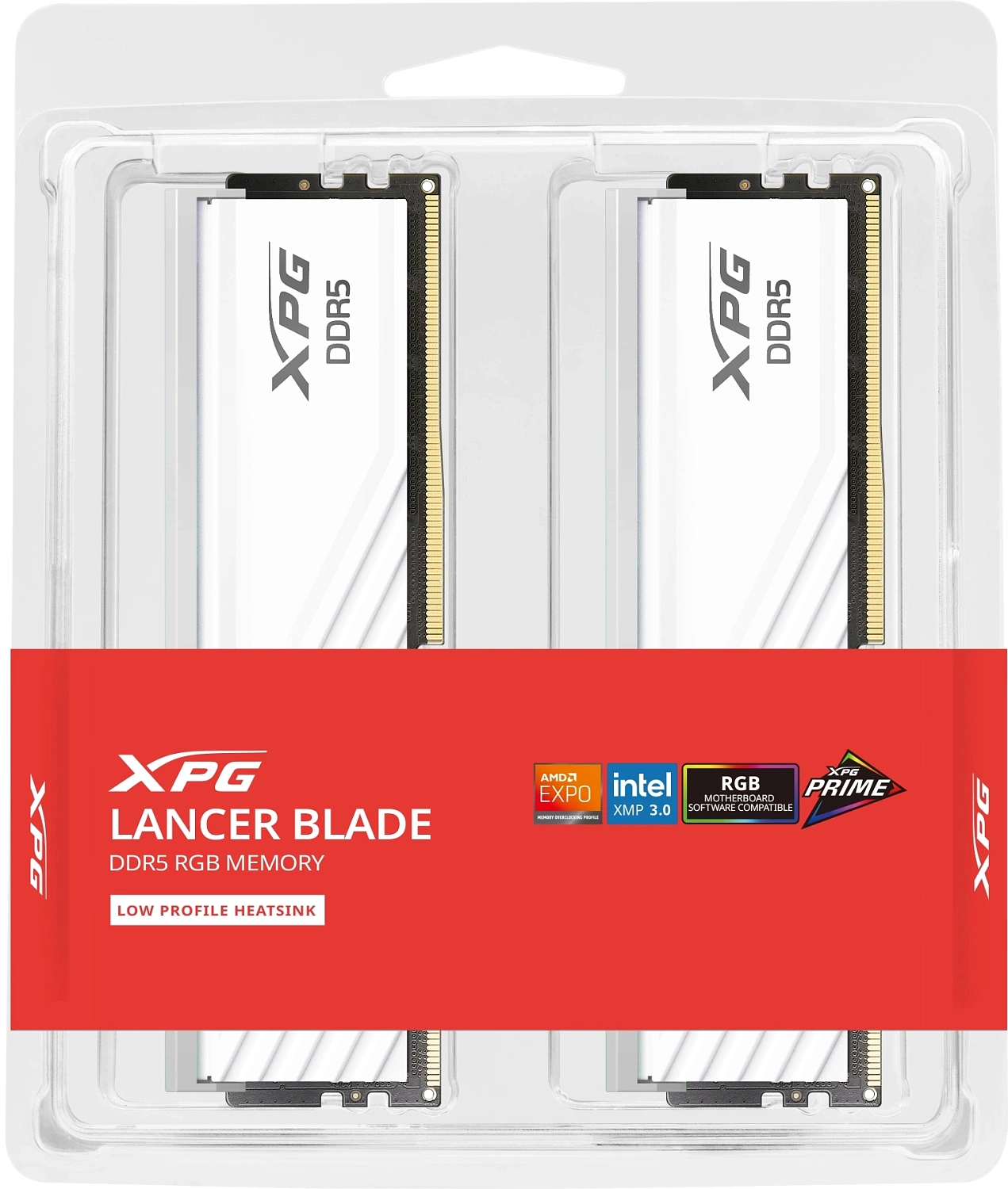 Модуль памяти ADATA XPG Lancer Blade RGB 32GB DDR5 6400 DIMM white kit 16*2, 1.4V, CL32-39-39