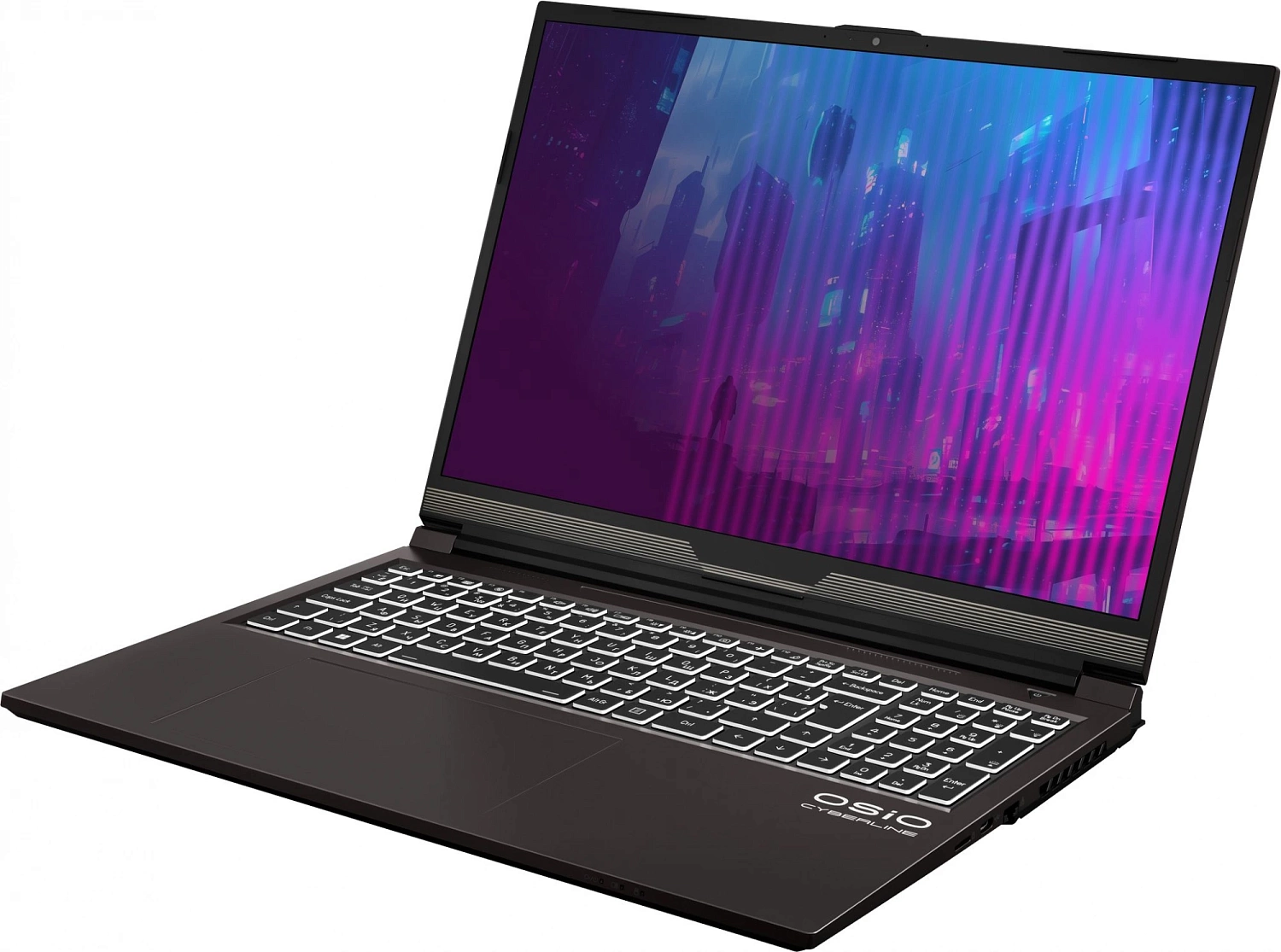 Ноутбук Osio CyberLine C160i-004 Core i7 12650H 16Gb SSD512Gb NVIDIA GeForce RTX4060 8Gb 16" IPS WUXGA (1920x1200) noOS brown WiFi BT Cam 3410mAh