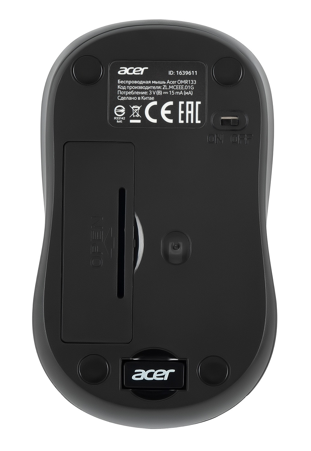 Мышь Acer OMR133 черный оптическая (1000dpi) беспроводная USB для ноутбука (2but) Мышь Acer OMR133 черный оптическая (1000dpi) беспроводная USB для ноутбука (2but)