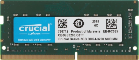Память DDR4 8GB 3200MHz Crucial CB8GS3200 Basics RTL PC4-25600 CL22 SO-DIMM 260-pin 1.2В single rank Ret