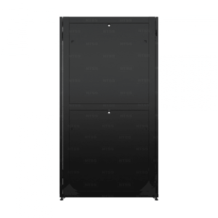 Шкаф напольный серверный NTSS ПРОЦОД DS 42U 800х1070мм, двойные боковые стенки,панель потолка с щеточными вводами, двери перфорированная и перфорированнаядвухстворчатая, без панели пола, регулируемые опоры, ролики, черный RAL 9005