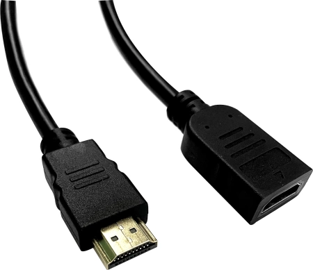 Кабель-удлинитель аудио-видео Buro HDMI (m)/HDMI (f) 2м. позолоч.конт. черный (BU-HDMI2.0-EXTND-2M)