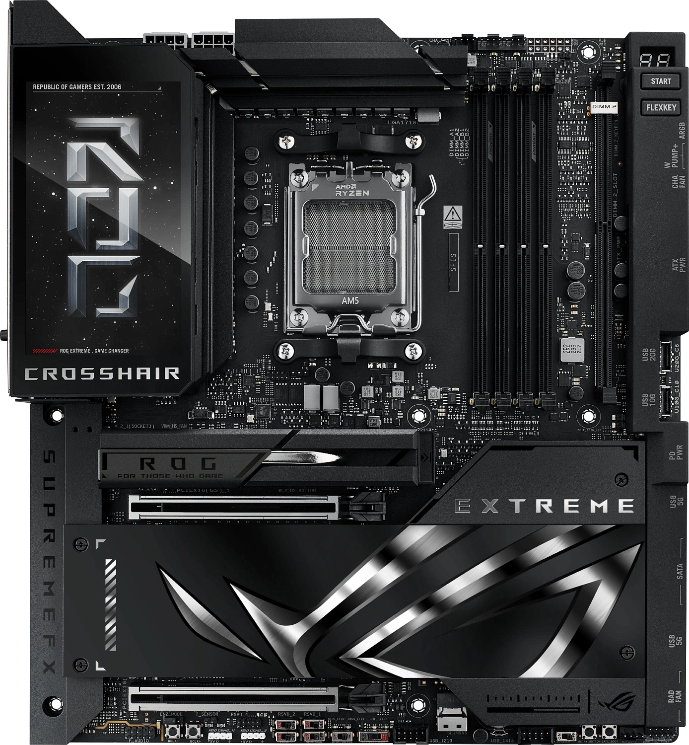 Материнская плата ASUS ROG CROSSHAIR X870E EXTREME, AM5, X870E, 4*DDR5, 4*SATA, 5*M.2,  10*USB 3.2, 2*Type-C, 2*USB4, 6*PCIx16, HDMI, E-ATX; 90MB1LB0-M0EAY0