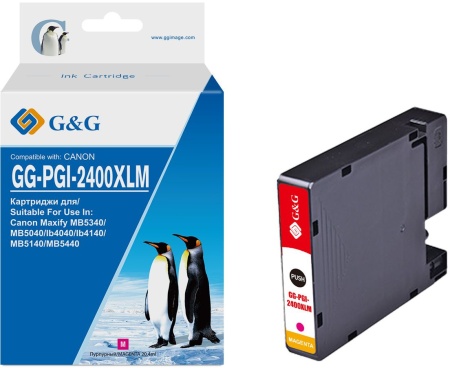 Картридж струйный G&G GG-PGI-2400XLM PGI-2400XL M пурпурный (20.4мл) для Canon MAXIFY iB4040/ МВ5040/ МВ5340