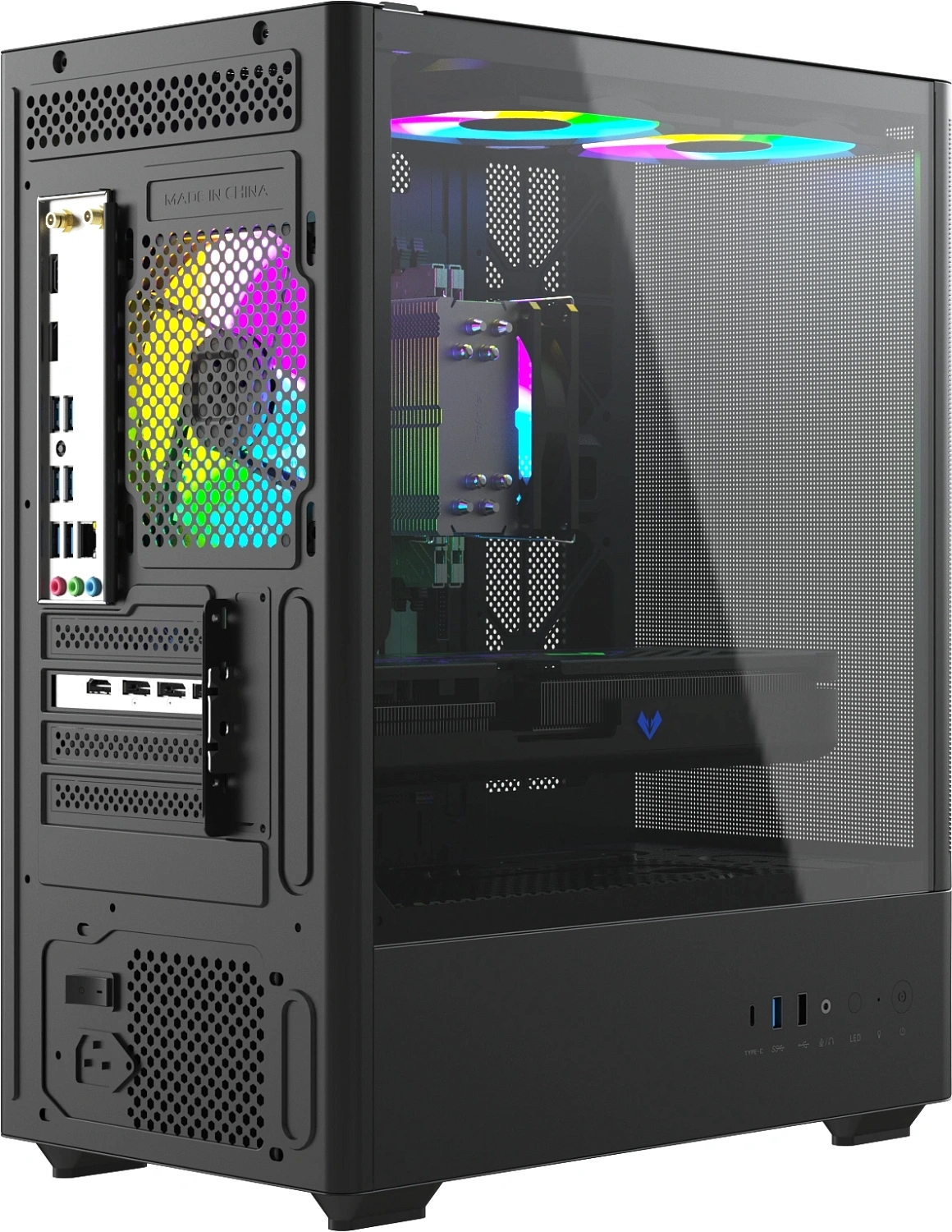 ПК Teclast G03 Ryzen 5 7500F (3.7) 32Gb SSD1Tb RTX5070 12Gb Windows 11 Pro GbitEth WiFi BT 750W черный (G03 7500F32G1T5070BKRU)